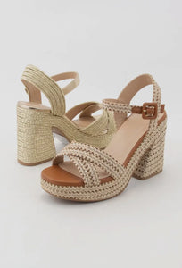 Raffia Chunky Platform Sandal