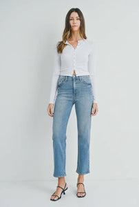 Just Black Denim High Rise Medium Wash Crop Straight