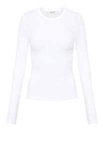 Nude Lucy White Organic Cotton Rib LS Tee