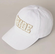 Bride Chenille Letter Patch Baseball Cap White