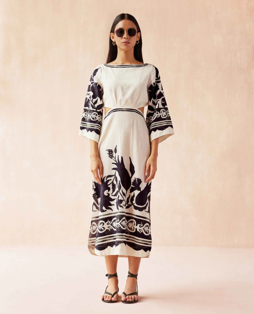 Omika Peyton Delfina Caviar Midi Dress