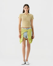 Guest In Residence Smocked Shrunken Polo in Butter/Camel