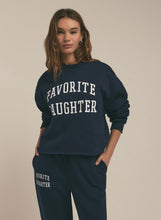 Favorite Daughter Cropped Navy Collegiate Sweatshirt