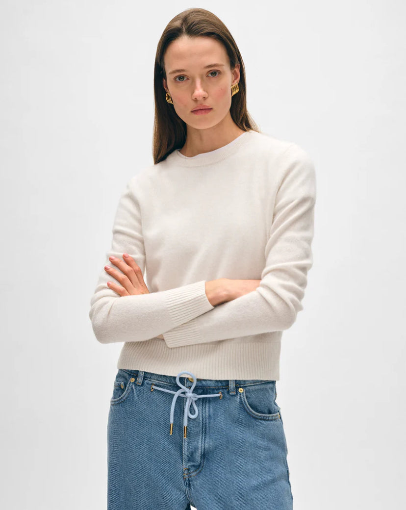 White + Warren Cashmere Soft White Classic Crew