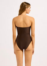 Seafolly Palermo Ring Front Bandeau One Piece in Sepia