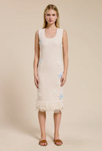 Flat White Beach Embroidered Dress in Cream
