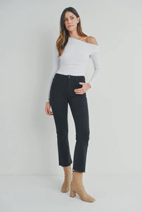 Just Black Denim Crop Flare Black Jean