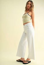 Just Black Denim High Rise Scissor Cute Wide Leg Jean in White