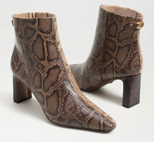 Sam Edelman Saige Ankle Boot in Brown Snake Print Leather
