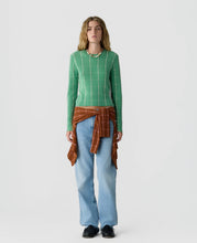 Guest In Residence Cashmere Shrunken Checker Crew in Highland/Sandstone