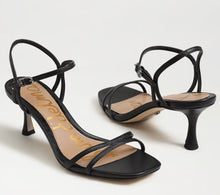 Sam Edelman Presley Strappy Kitten Heel Sandal in Black Leather
