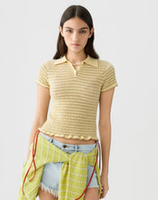 Guest In Residence Smocked Shrunken Polo in Butter/Camel
