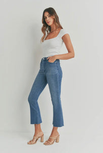 Just Black Denim High Rise Medium Wash Cropped Demi Flare