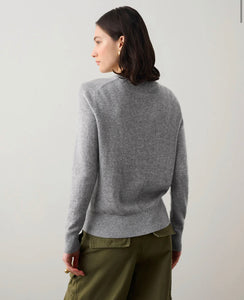 White + Warren Cashmere Classic Crewneck Gray Heather