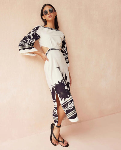 Omika Peyton Delfina Caviar Midi Dress