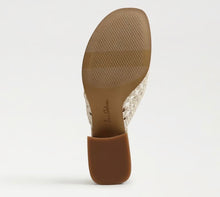 Sam Edelman Fynn Block Heel Mule Sandal in Modern Ivory Faux Raffia