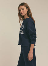 Favorite Daughter Cropped Navy Collegiate Sweatshirt