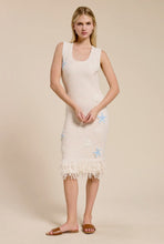 Flat White Beach Embroidered Dress in Cream