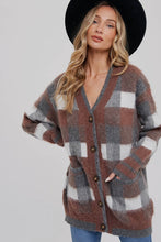 Tartan Plaid Print Cardigan