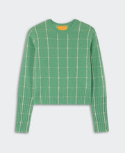 Guest In Residence Cashmere Shrunken Checker Crew in Highland/Sandstone