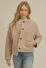 Paper Crane Beige Sherpa Button Down Jacket