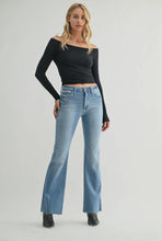 Just Black Denim Medium Wash Mid Rise Straight Bootcut Jean