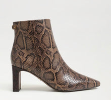 Sam Edelman Saige Ankle Boot in Brown Snake Print Leather