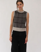 White + Warren Cashmere Sand/Black Houndstooth Shell