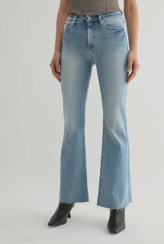 Just Black Denim Mid Rise Light Wash Straight Bootcut Jean