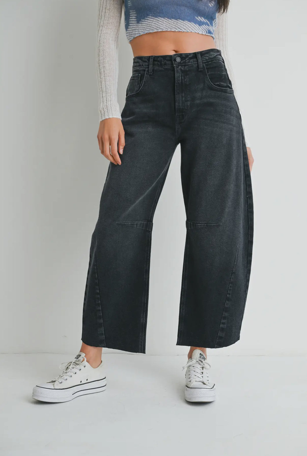 Just Black Denim Black Barrel Seam Jean