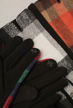 Check Plaid Glove Orange/Brown