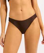 Seafolly Palermo Ring Front Bandeau Top Hipster Pant Bikini in Sepia