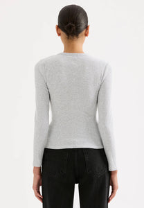Nude Lucy Grey Organic Cotton Rib LS Tee