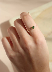 Sterling Silver Small Jade Ring