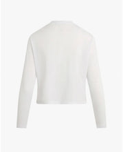Favorite Daughter Cropped Collegiate White/Light Blue Long Sleeve Tee