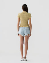 Guest In Residence Smocked Shrunken Polo in Butter/Camel