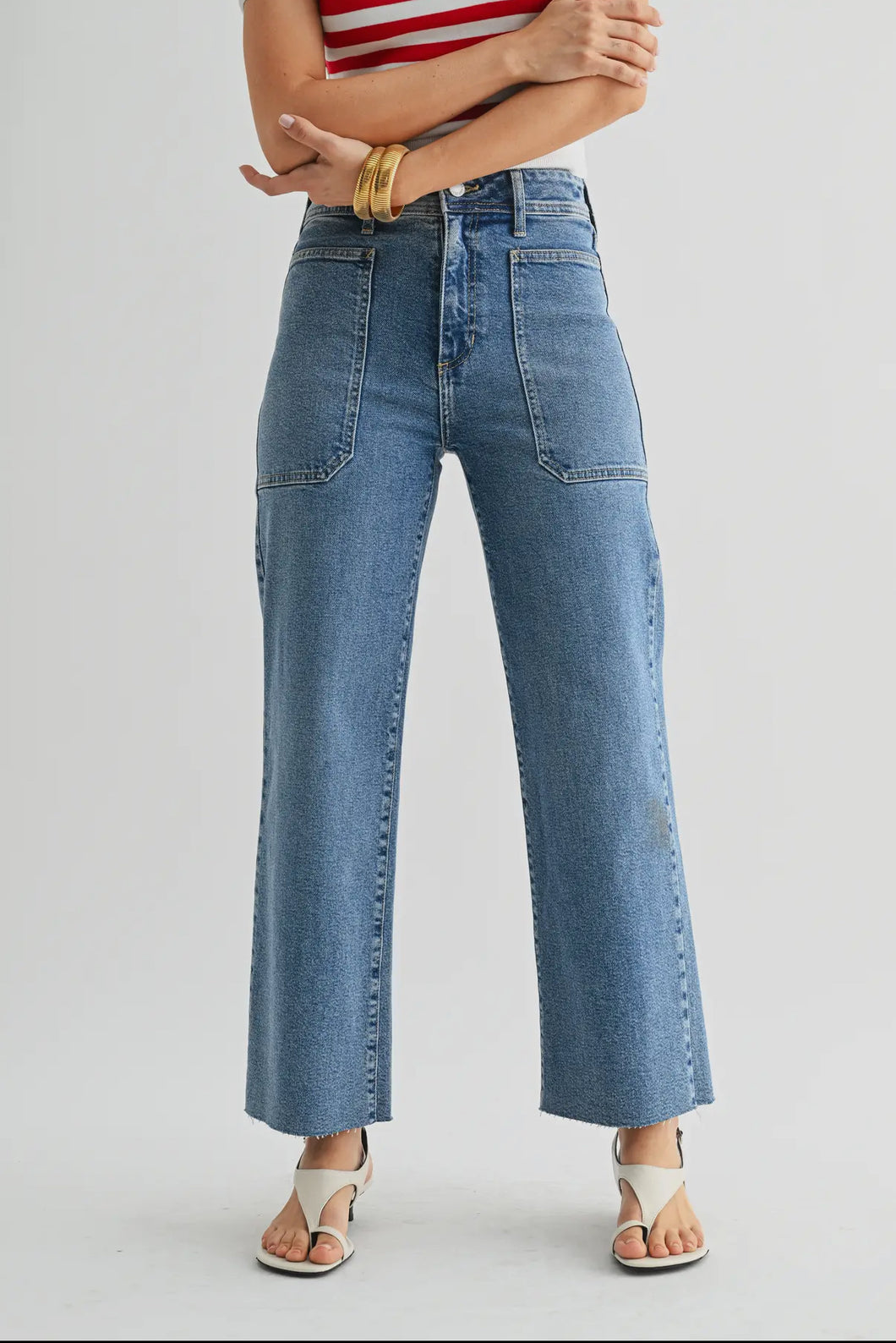 Just Black Denim Medium Wash Utility Pocket Jean