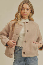 Paper Crane Beige Sherpa Button Down Jacket