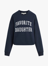 Favorite Daughter Cropped Navy Collegiate Sweatshirt