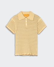 Guest In Residence Smocked Shrunken Polo in Butter/Camel
