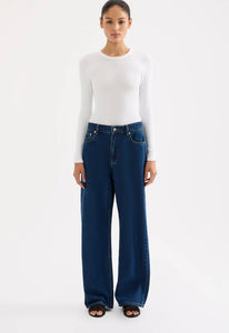 Nude Lucy White Organic Cotton Rib LS Tee
