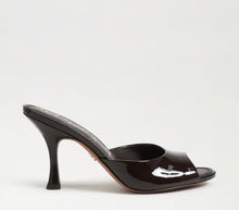 Sam Edelman Jeanie Heeled Mule in Rich Chocolate Patent Leather