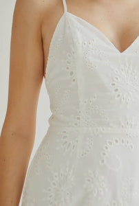 Crescent Cotton Eyelet White Dress