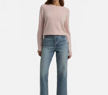 Favorite Daughter The Favorite Cashmere Long Sleeve Crewneck in Pale Pink