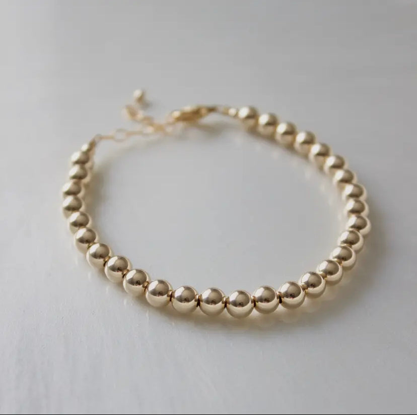 5mm Gold Beaded Bracelet