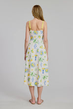 Flat White Positano Printed Summer Midi Dress