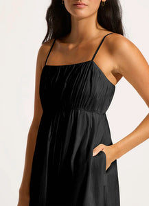 Seafolly Piped Black Maxi Dress