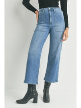 Just Black Denim Medium Wash Cargo Pocket High Rise Jean