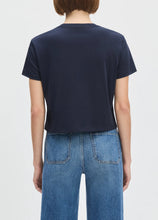 Favorite Daughter Navy Cropped Logo Tee