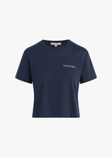 Favorite Daughter Navy Cropped Logo Tee